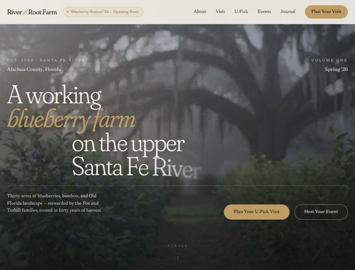 River and Root Farm website