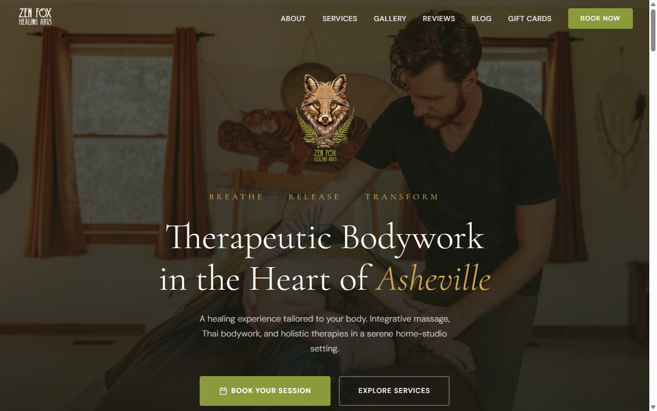 Zen Fox Healing Arts website